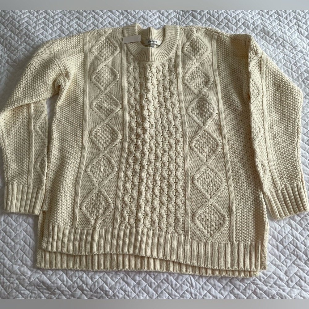 NWT Madewell Cable Knit Sweater - Size Medium